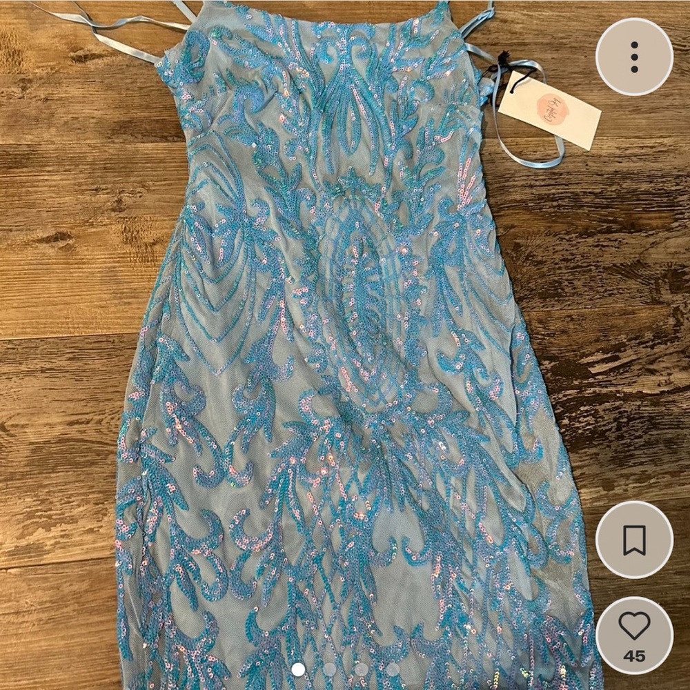 blue hoco dress! size small